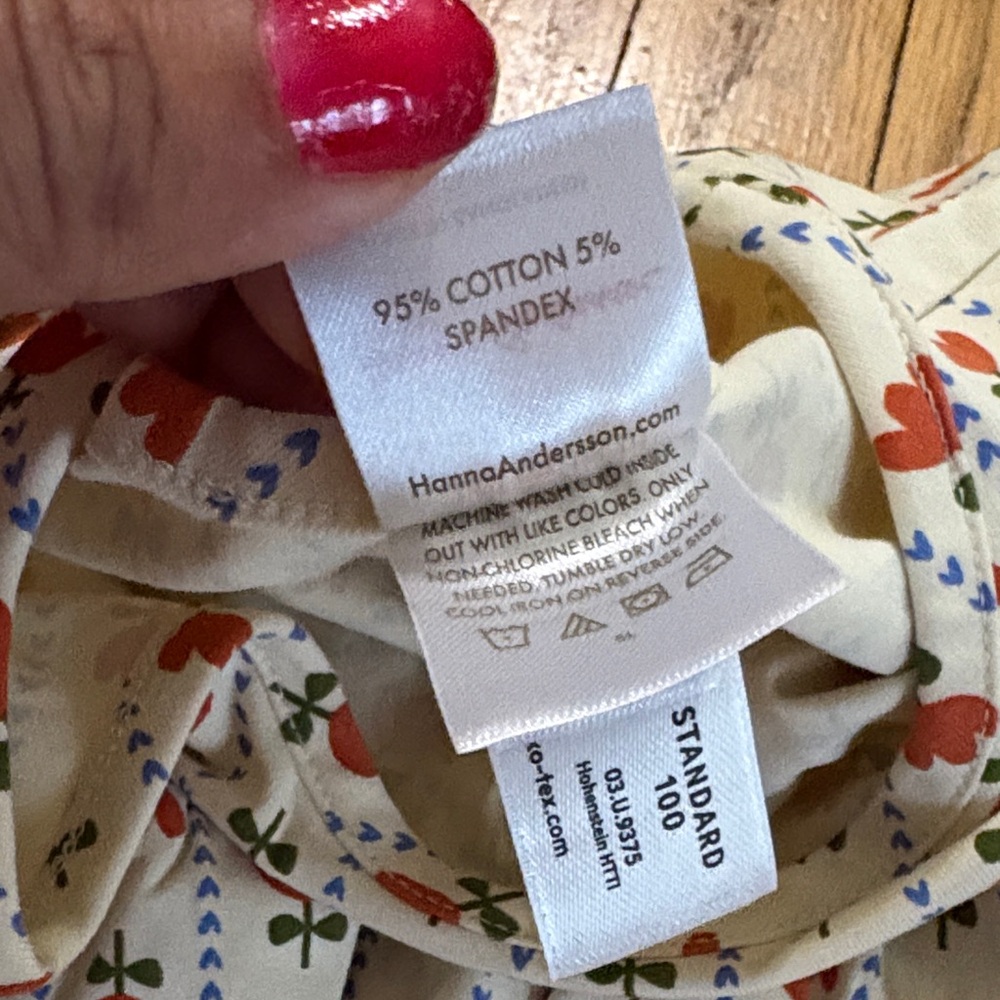 *Hanna Andersson Cream Dress with Orange Floral Print - Picture 4 of 9